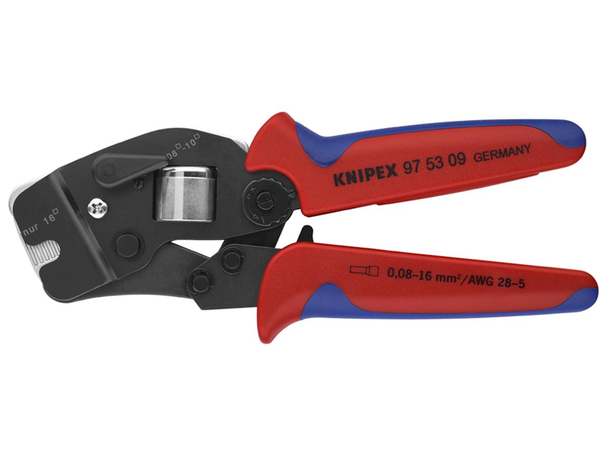 1St. Knipex 97 53 09 SB Aderendhülsen-Presszange, selbsteinstellend Vierkantpressung mit Fronteinführung 0,08 - 10 + 16 mm²