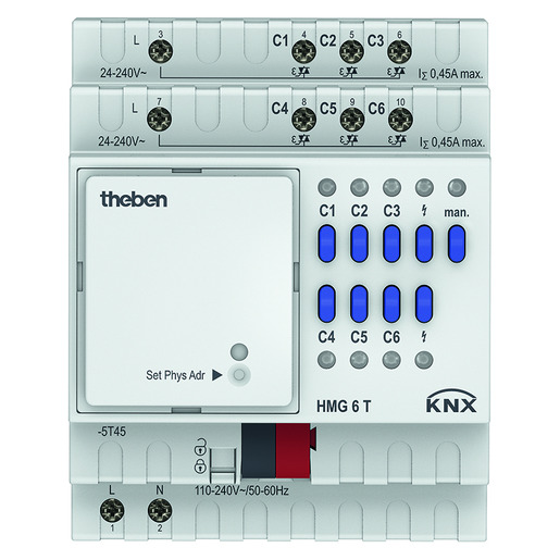 1St. Theben 4930240 KNX Heizungsaktor 6-fach, Grundgerät HMG 6 T KNX