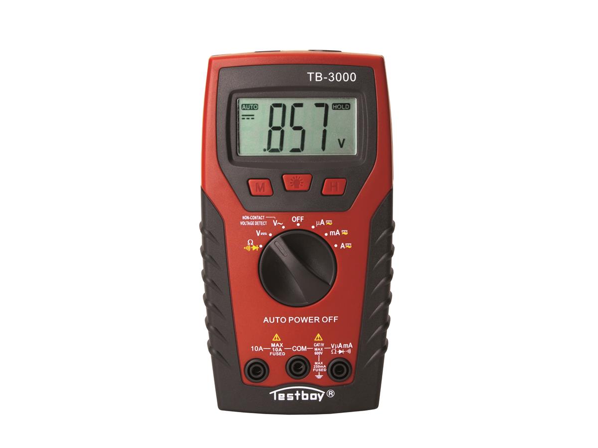 1St. Testboy 3000 - Digital Multimeter + LED Taschenlampe CAT IV 600 V 165 x 85 x 32 mm