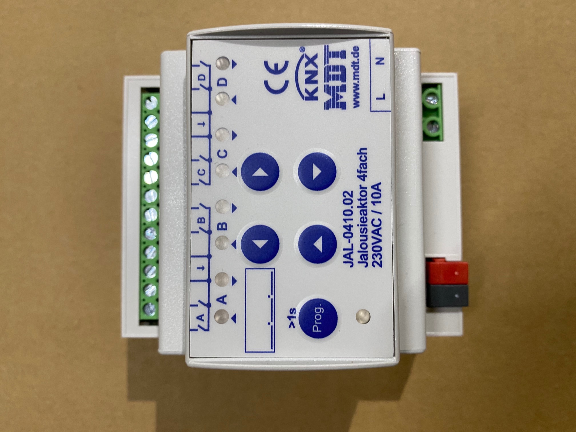 1St. MDT Jalousieaktor 4-fach JAL-0410.02 für Motoren 230VAC bis 600W 4TE