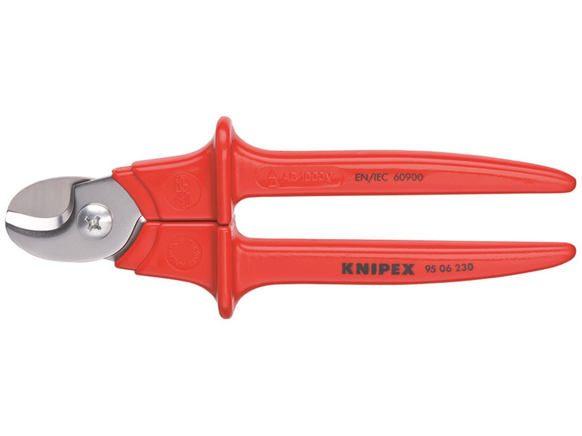 1St. Knipex 95 06 230 SB VDE Kabelschere VDE isoliert, Kopf poliert 230 mm