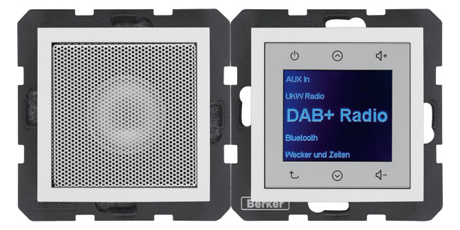 1St. Berker Radio Touch mit Lautspr. 30808989 DAB+ Bluetooth B.x polarweiss glänzend