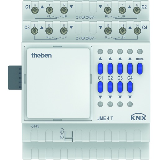 1St. Theben 4930255 KNX Jalousieaktor 4-fach, Erweiterungsgerät JME 4 T KNX