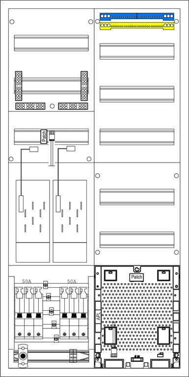 1St. F-Tronic EHZ52APZ-0050-TCEHZ EHZ52APZ-0050-TCEHZ, 2 ZP, 1 V mit APZ-Platz incl. APL,, 2 DS, 2 SLS 50A, TCEHZ 7120894