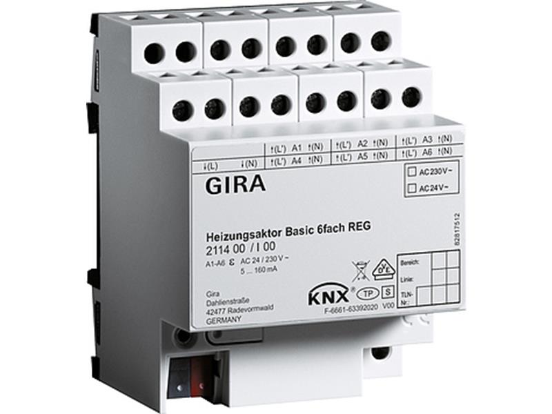 1St. Gira 211400 Heizungsaktor Basic 6f KNX REG