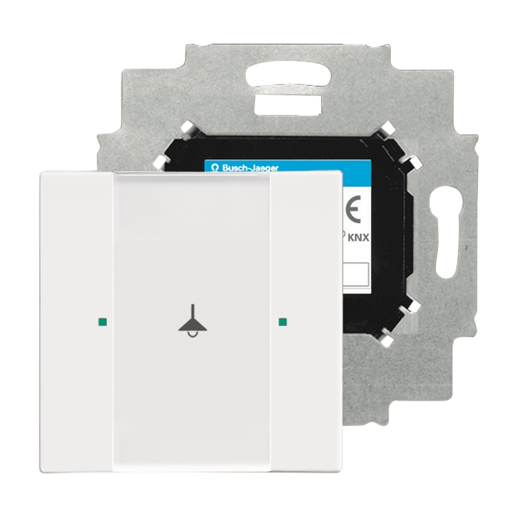 1St. Busch-Jaeger 6125/01-84 Bedienelement 1-fach, mit beiliegendem Busankoppler Busch-Installationsbus KNX studioweiß