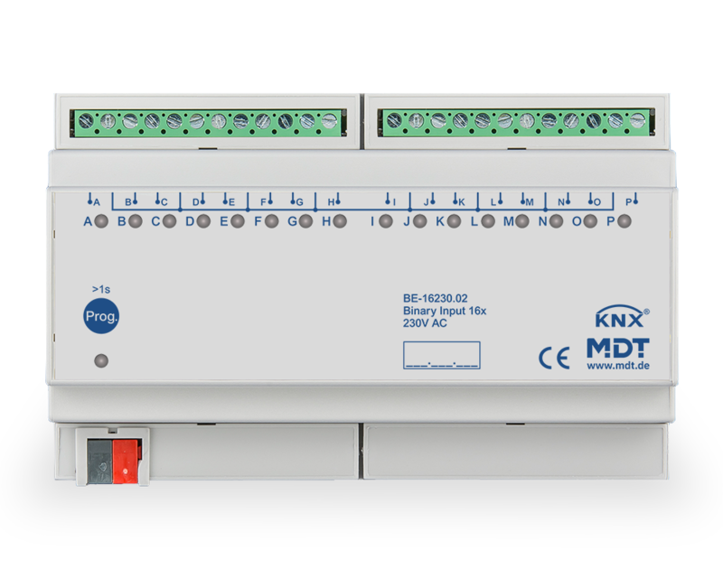 1St. MDT Binäreingang 16-f. REG BE-16230.02 für Steuersignale 230VAC 8TE