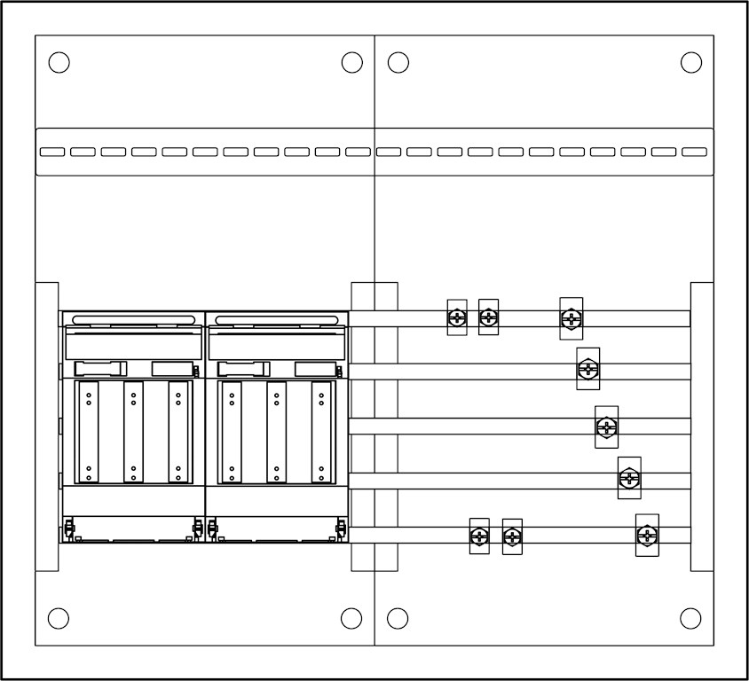 1St. F-Tronic NHV2T NH-Verteiler Trenner zweifach, H=500mm, B=550mm, T=165mm, IP31/43 7120670