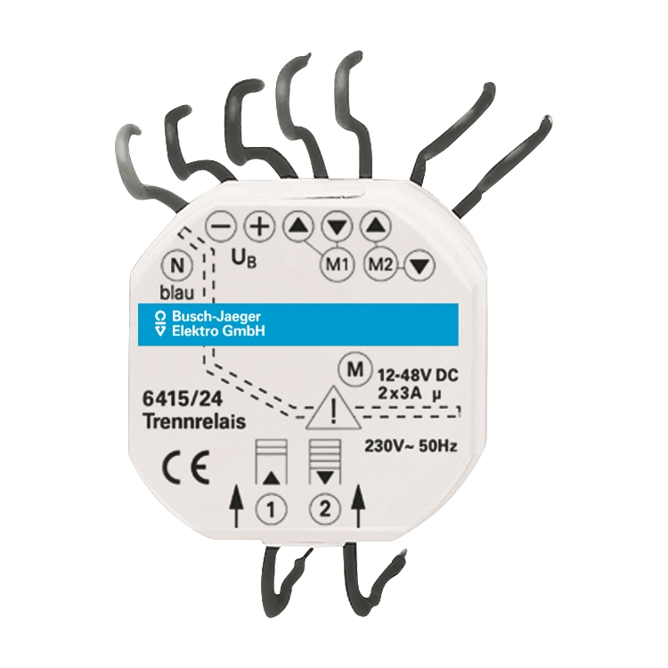 1St. Busch-Jaeger 6415/24 Busch-Jalousiecontrol II Trennrelais Gleichstromantriebe, 2-fach Jalousiemanagement