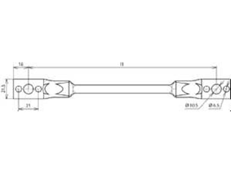 1St. Dehn 377310 Überbrückungsseil Cu 16mm² L 300mm m. 2 Kabelschuhen B 10,5 u. 2x6,5mm UEBS 16 L300 B10.5 B6.5 AL CU