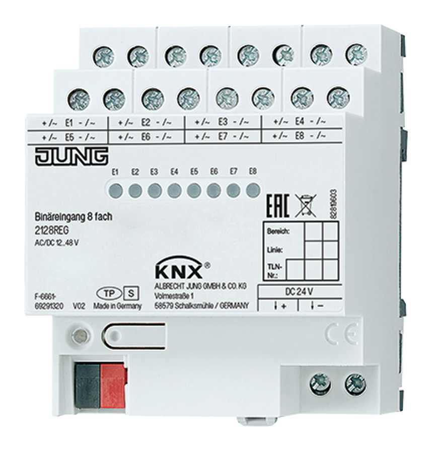 1St. Jung 2128REG KNX Binäreingang 8fach 2128 REG