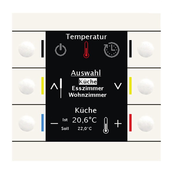 1St. MDT BE-BZS86.01 Bedienzentrale Smart 86 6 Tasten reinweiß glänzend