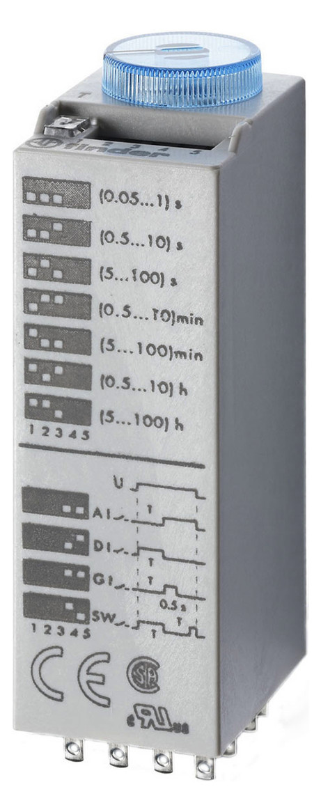 1St. Finder 850482400000 Zeitrelais steckbar, 4 Zeitfunktionen, 4 Wechsler 7 A, für 230 V AC 85.04.8.240.0000