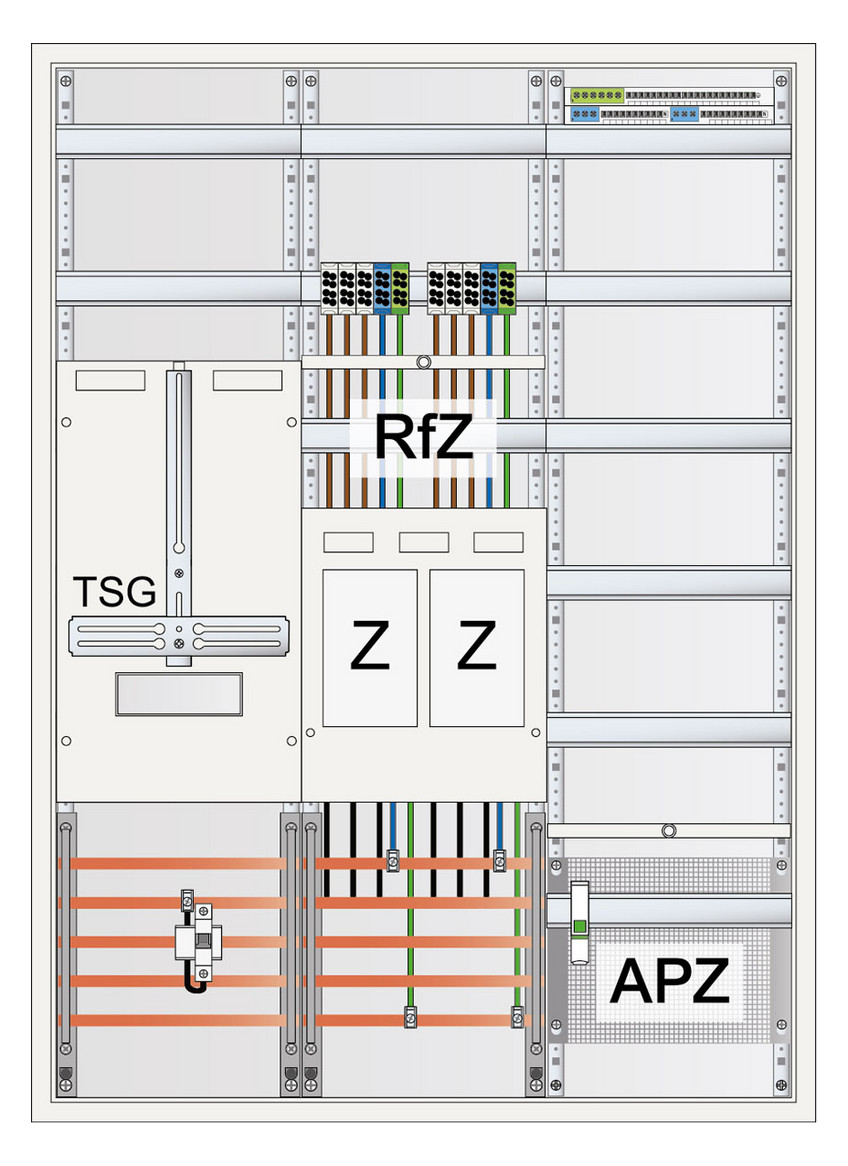 1St. ABN S37EA120Z Zählerschrank eHZ 2Z 1T-3P 1V 1APZ HLAK IP43 SK2 5p 800x1100x210mm