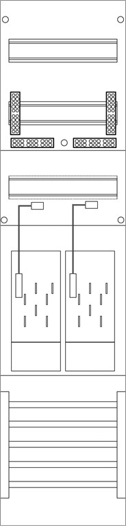 1St. F-Tronic E16DS Zählerfeld 1-feldrig, H=1050mm, 2-eHZ, mit DS, E16DS 7120103