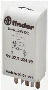 1St. Finder 9902902499 Modul, Freilaufdiode und grüne LED, 6 bis 24 V DC, mit Verpolschutzdiode 99.02.9.024.99