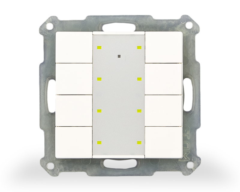 1St. MDT Funk Taster 8-fach RF-TA55A8.01 KNX RF+ mit Aktor LED reinweiß glänzend