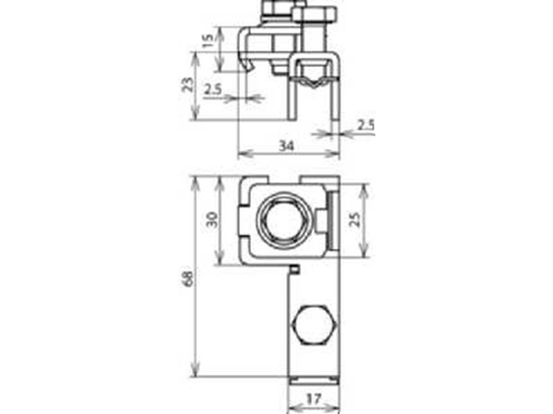 50St. Dehn 540110 Spannkopf f. Endlos-Spannband 25x0,3mm m. Anschluss f. Rd 6-8/10 od. 4-50mm² SPK 25 BRS AK1X10 2X6.8 V2A