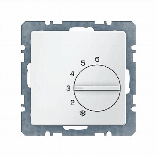 1St. Berker 20266089 Temperaturregler mit Wechsler und Zentralstück Q.1/Q.3 polarweiß samt
