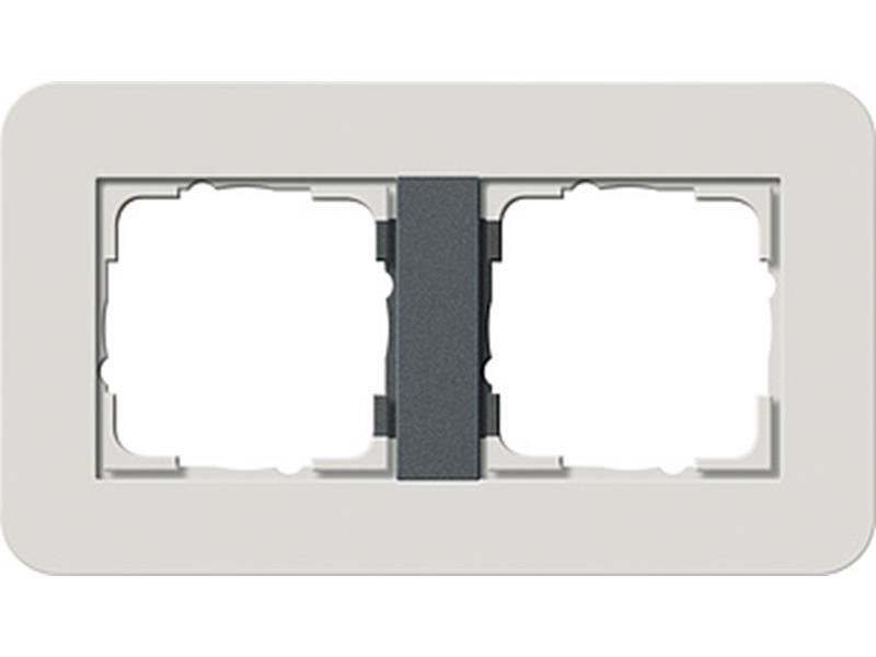 1St. Gira 0212421 Rahmen 2fach E3 Hellgrau/Anthrazit