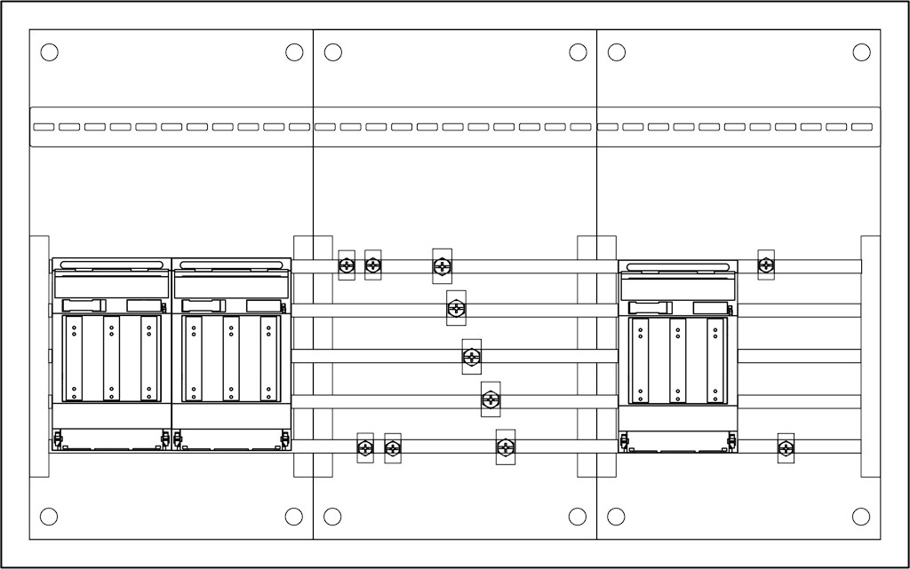 1St. F-Tronic NHV3T NH-Verteiler Trenner dreifach, H=500mm, B=800mm, T=165mm, IP31/43 7120671