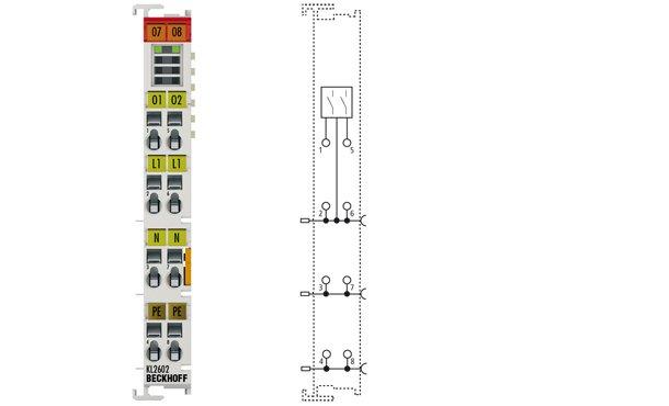 1St. Beckhoff Automation KL2622 2-Kanal-Relais-Ausgangsklemme 230 V AC, 2 A, potenzialfreie Schließer, 4-Leitertechnik,ohne Powerkontakte