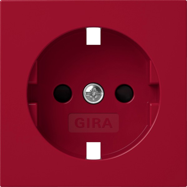 1St. Gira 4921108 Abdeckung für SCHUKO-Steckdose 16A 250V mit Shutter mit roter Abdeckung und Aufdruck WSV, Rot glänzend